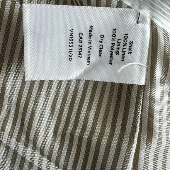 Talbots Blazer Womens Plus Petite 14 Classic Natural Beige Linen Minimalist NWOT - Picture 10 of 13